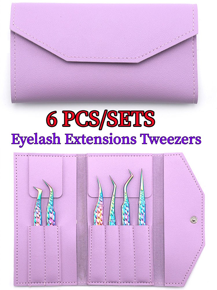 Isolation Tweezer Curved - Набор из 6 пинцетов для наращивания