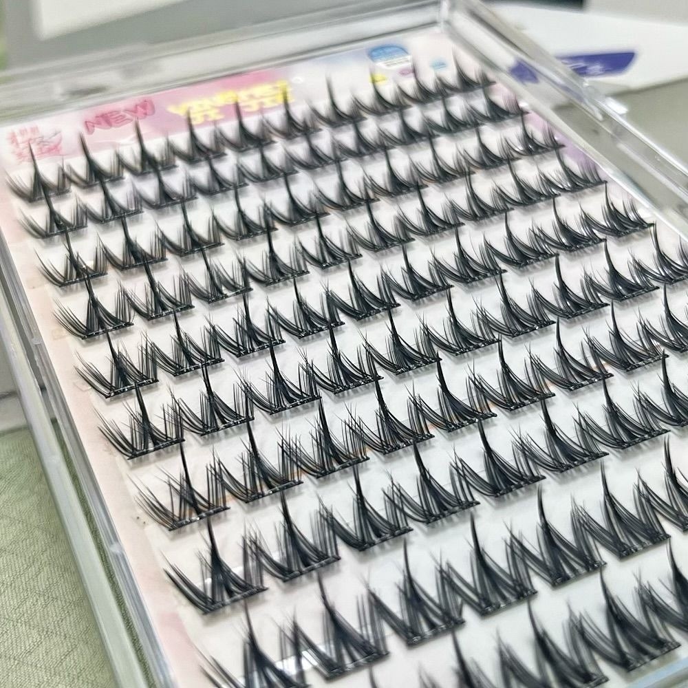 Eyelash Extension No 11 - Накладные ресницы-пучки 100/130/200 шт., черные, самоклеящиеся,