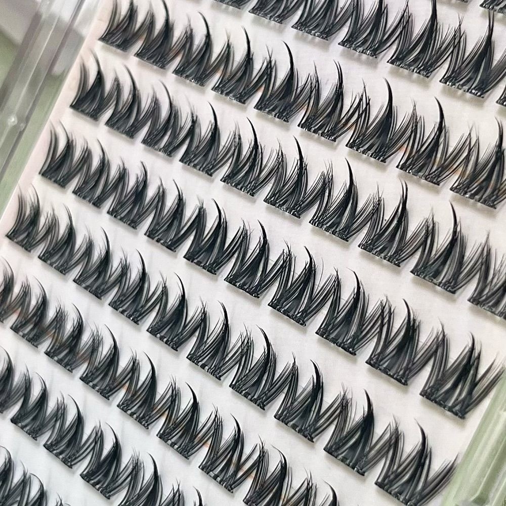 Eyelash Extension No 11 - Накладные ресницы-пучки 100/130/200 шт., черные, самоклеящиеся,
