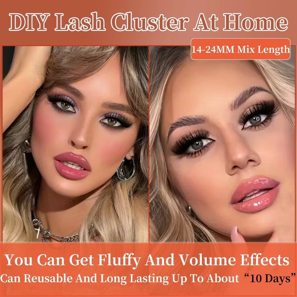 Mega Volume Lash - Долговечные накладные ресницы D-изгиб, мега-объем, 10-24