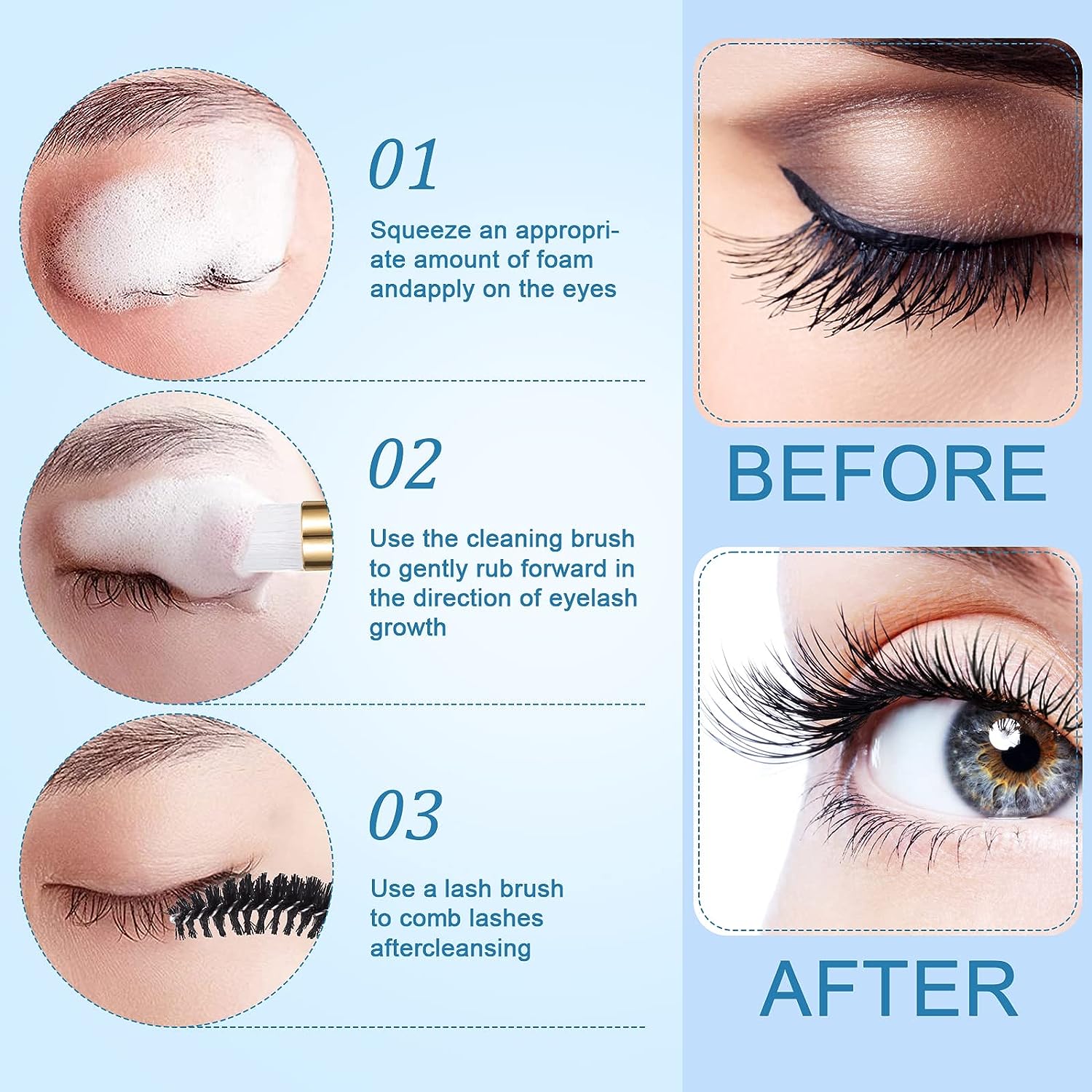 Набор для чистки ресниц, шампу – обзор и цена Eyelash Extension Wash